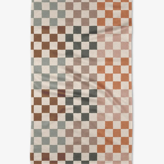Geometry Tea Towel- Autumn Checkers