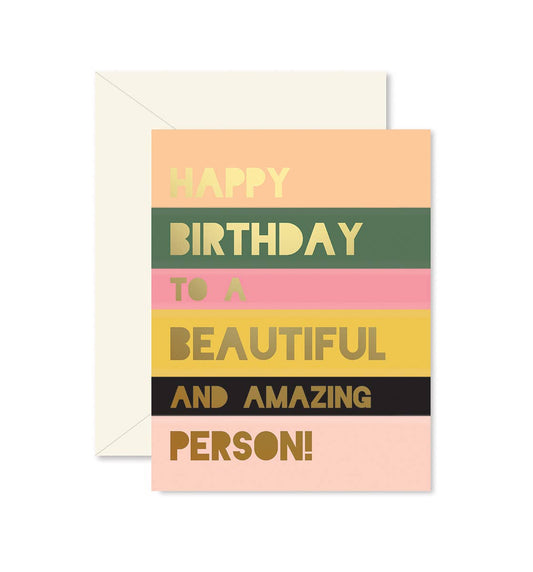 Beautiful Amazing Colorblock Birthday Card