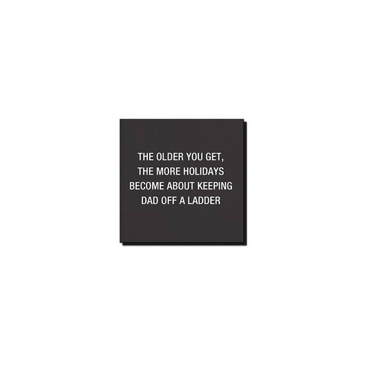 Black square with white text on a white background