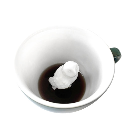 Owl | Ceramic Surprise Mug Gift (11 oz. Emerald Green)