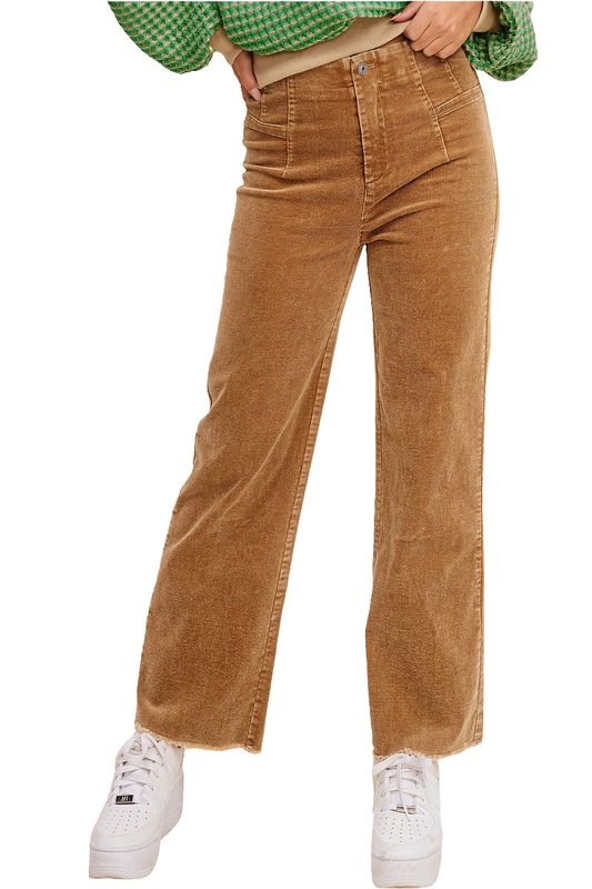 Mineral Washed High Rise Corduroy Pants