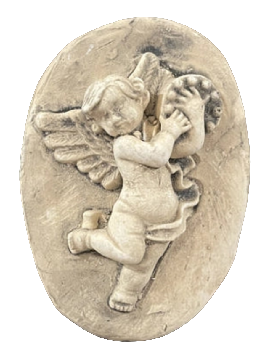 Cherub with Tambourine Wall Plaque