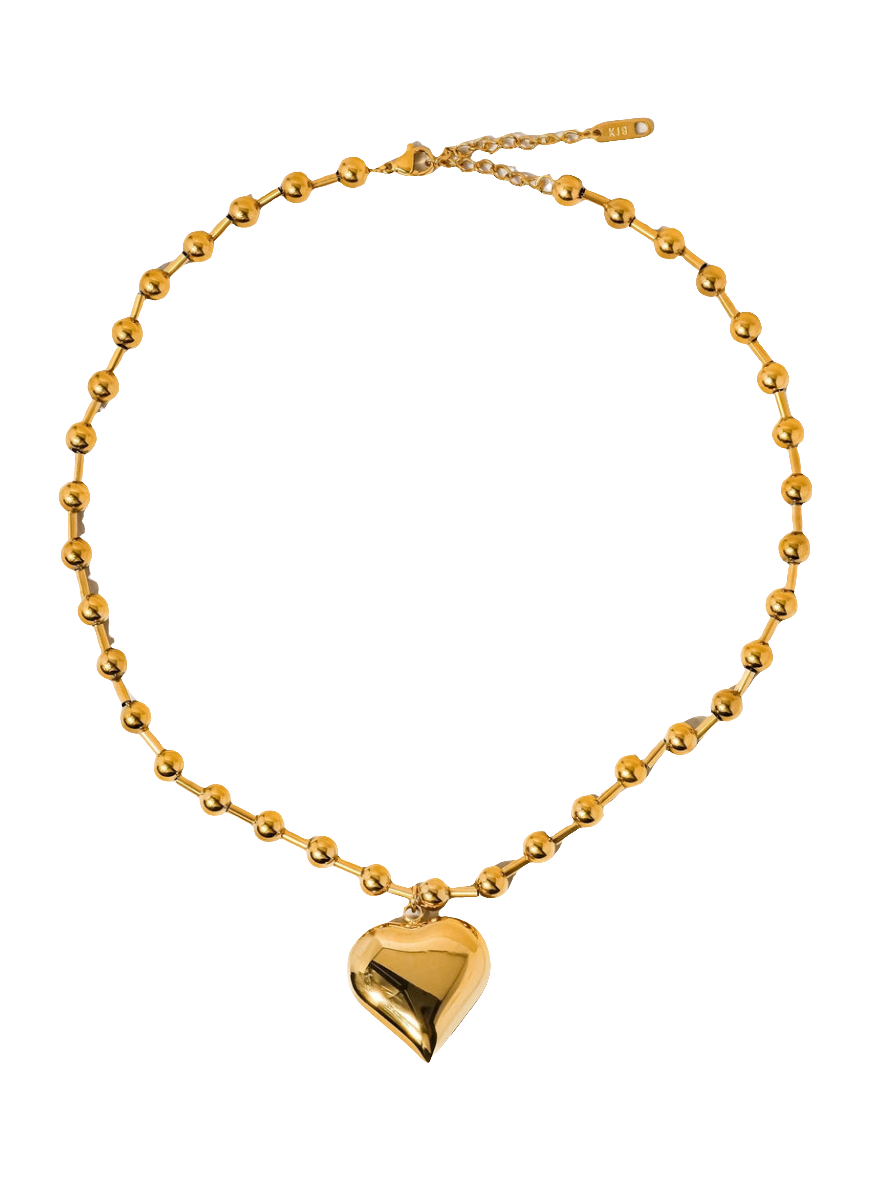 Paris Gold Heart Chain Necklace