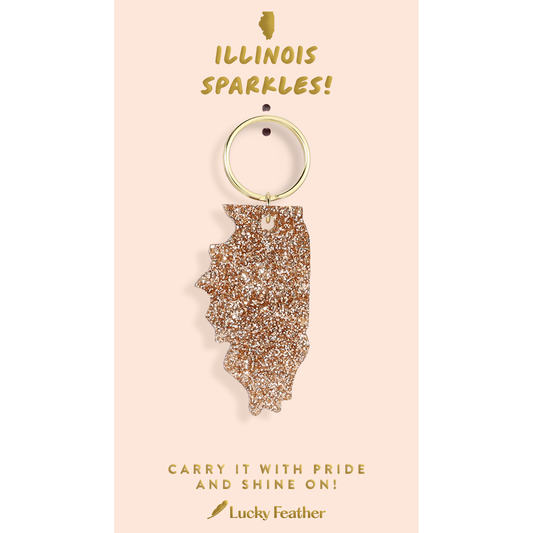 Glitter Keychain -Illinois