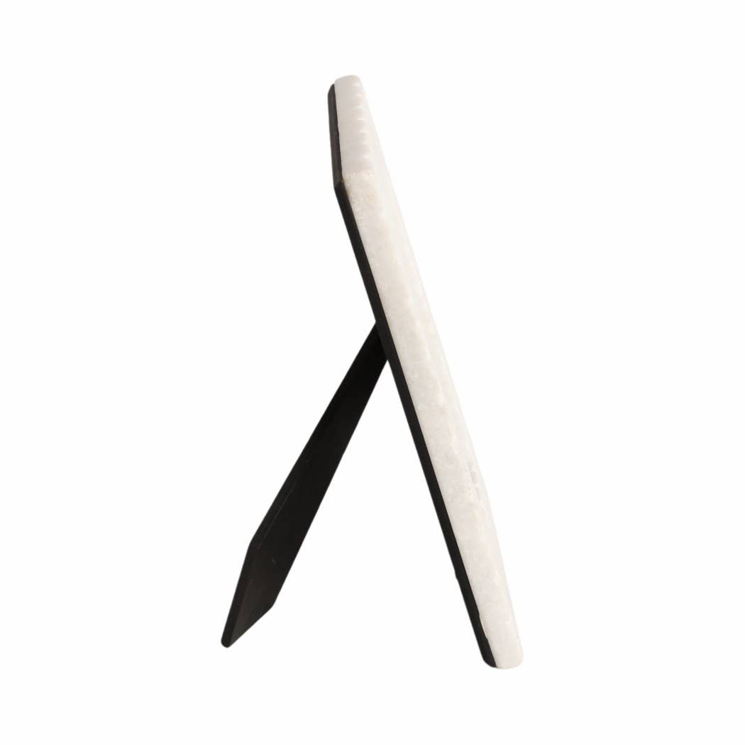 Marble Contemporary Ridged Photo Frame - White, 4x6 in.