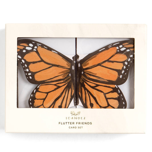 Card set packaging with a butterfly design on a white background