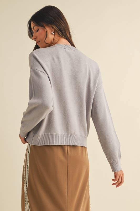 Multi Dog Jacquard Sweater Top