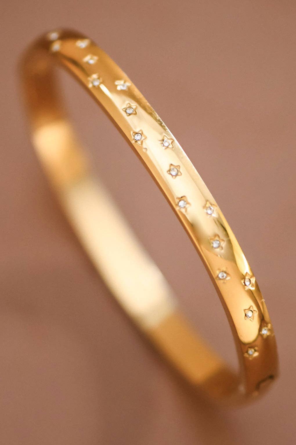 Luna 18K Gold Plated Crystal Bangle