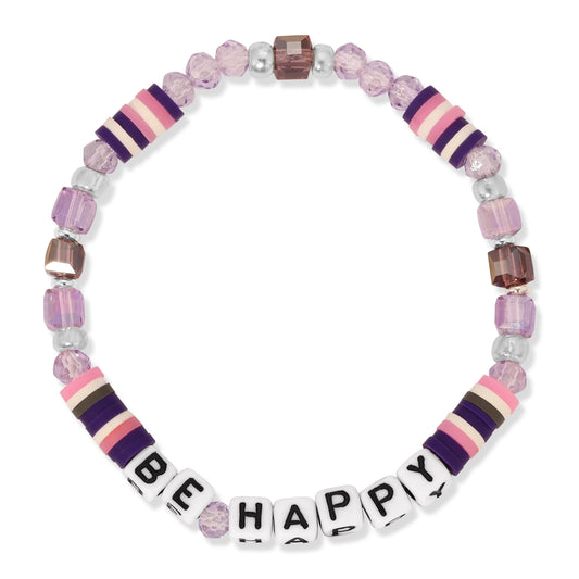 Kids Colorful Words Bracelet-Be Happy