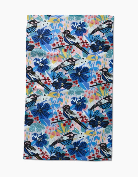 Geometry Tea Towel- Birds and Berries