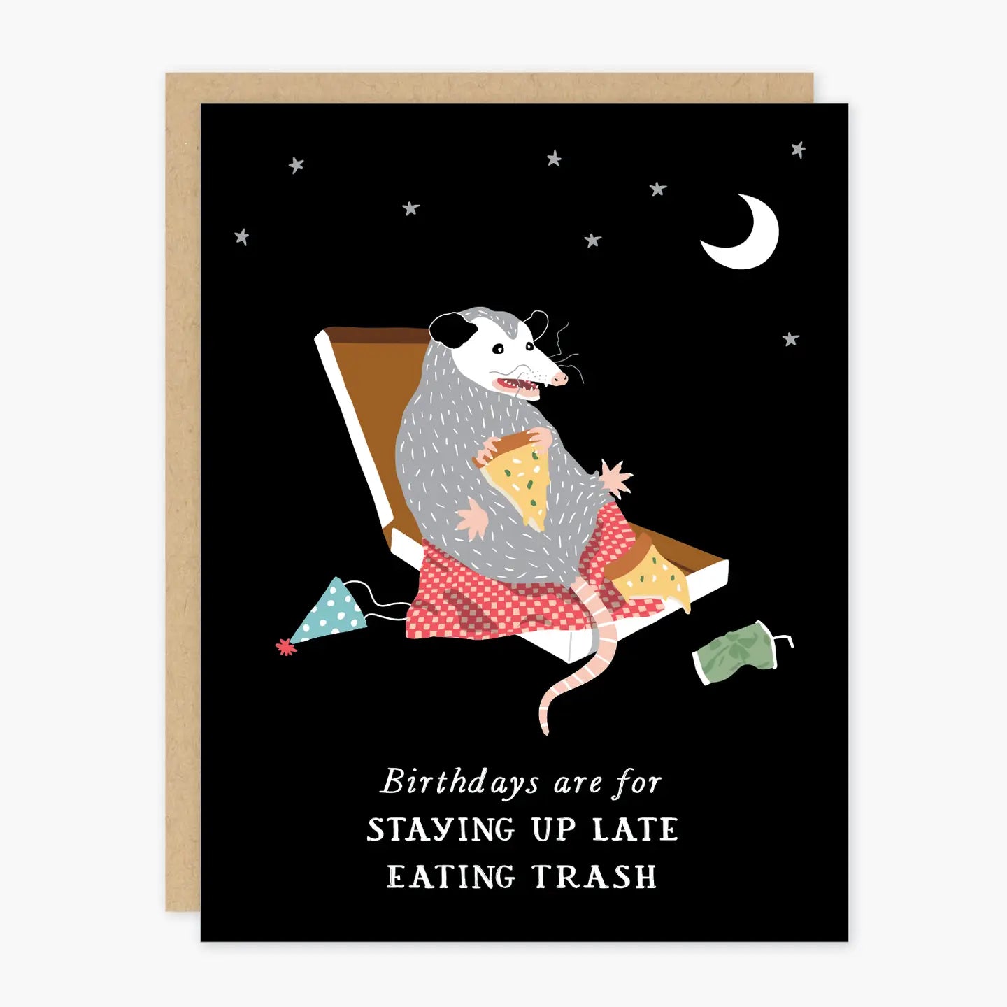 Birthday Possum Trash Eating Card