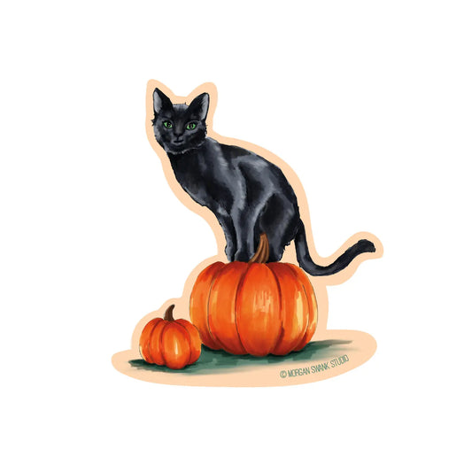 Black Cat Halloween Sticker