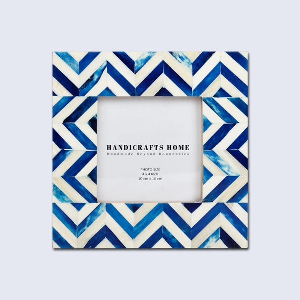 Blue Chevron 4x4 Photo Frame