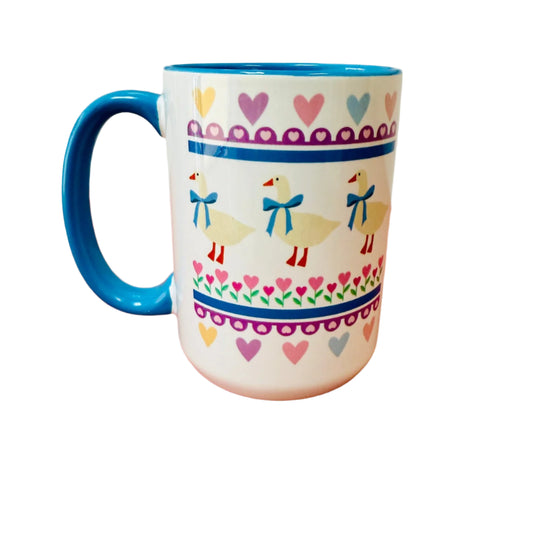 Blue Ribbon Goose Mug