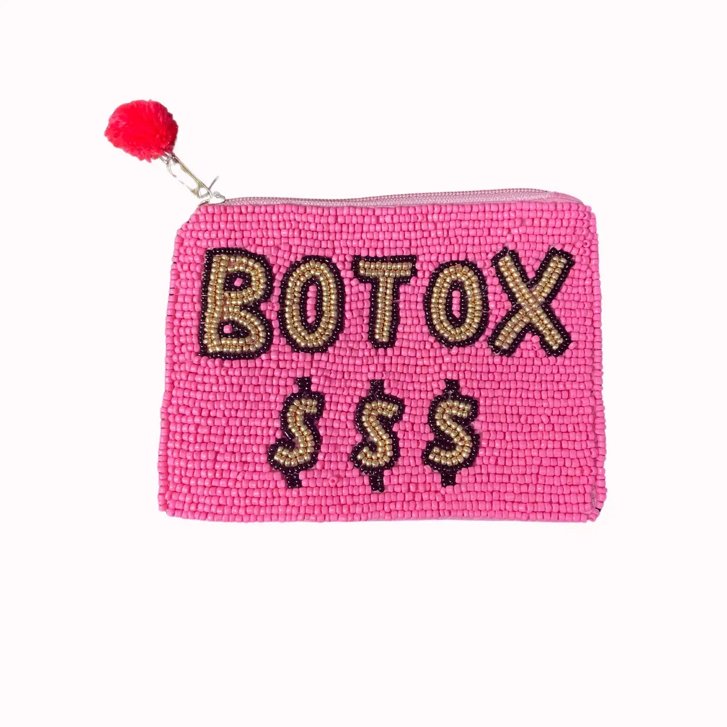 Botox Money Beaded Pouch (Pink)