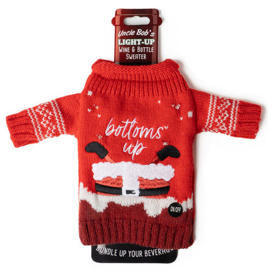 Uncle Bob's Light-Up Wine and Bottle Sweater