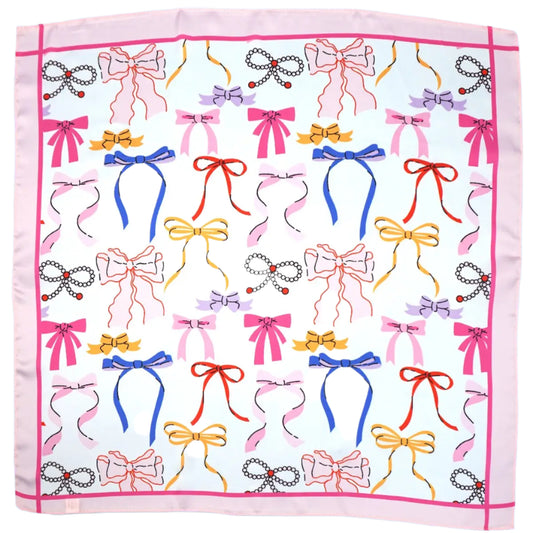 Bow Print Silky Bandana