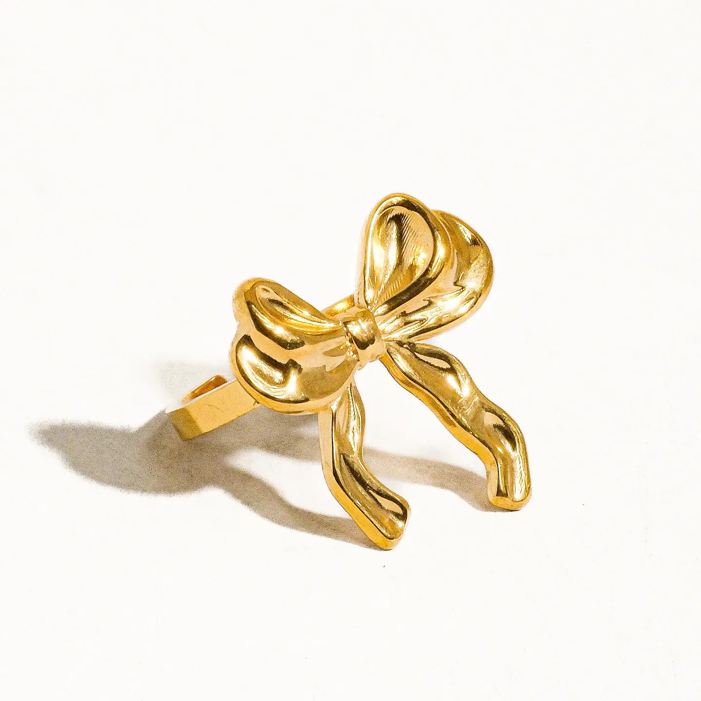 Adjustable Gold Bow Ring