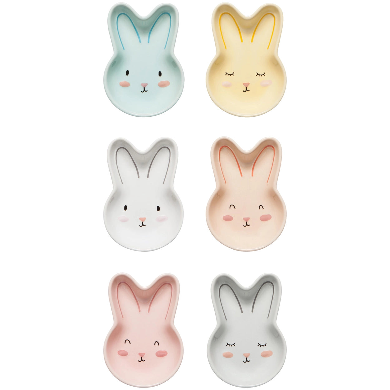 Easter Bunny Pinch Bowl Set of 6