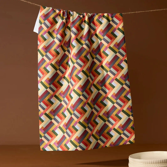 Geometry Tea Towel- Vivid Cascade