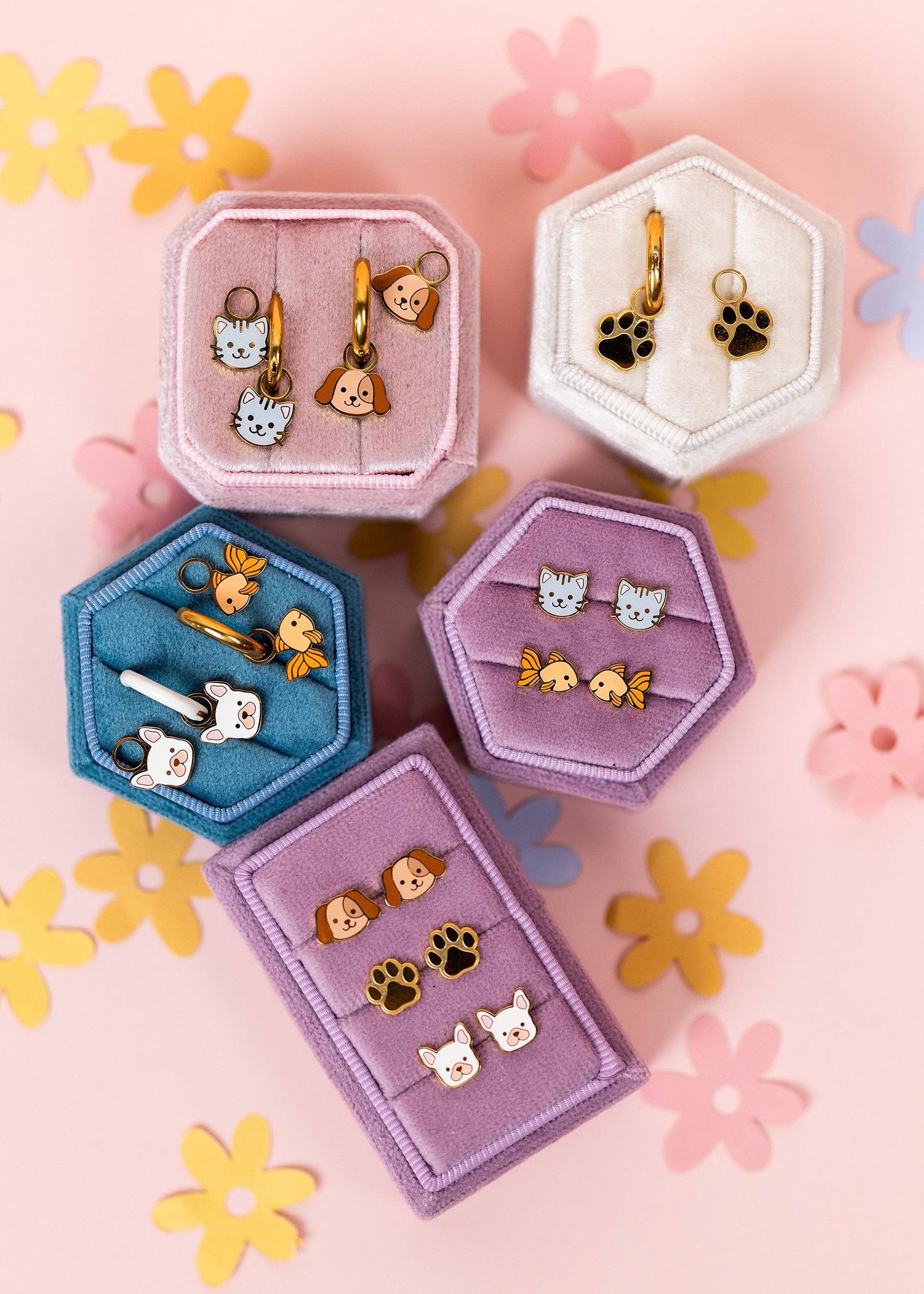 Pierced Co. Flatback Earrings- Paw Print