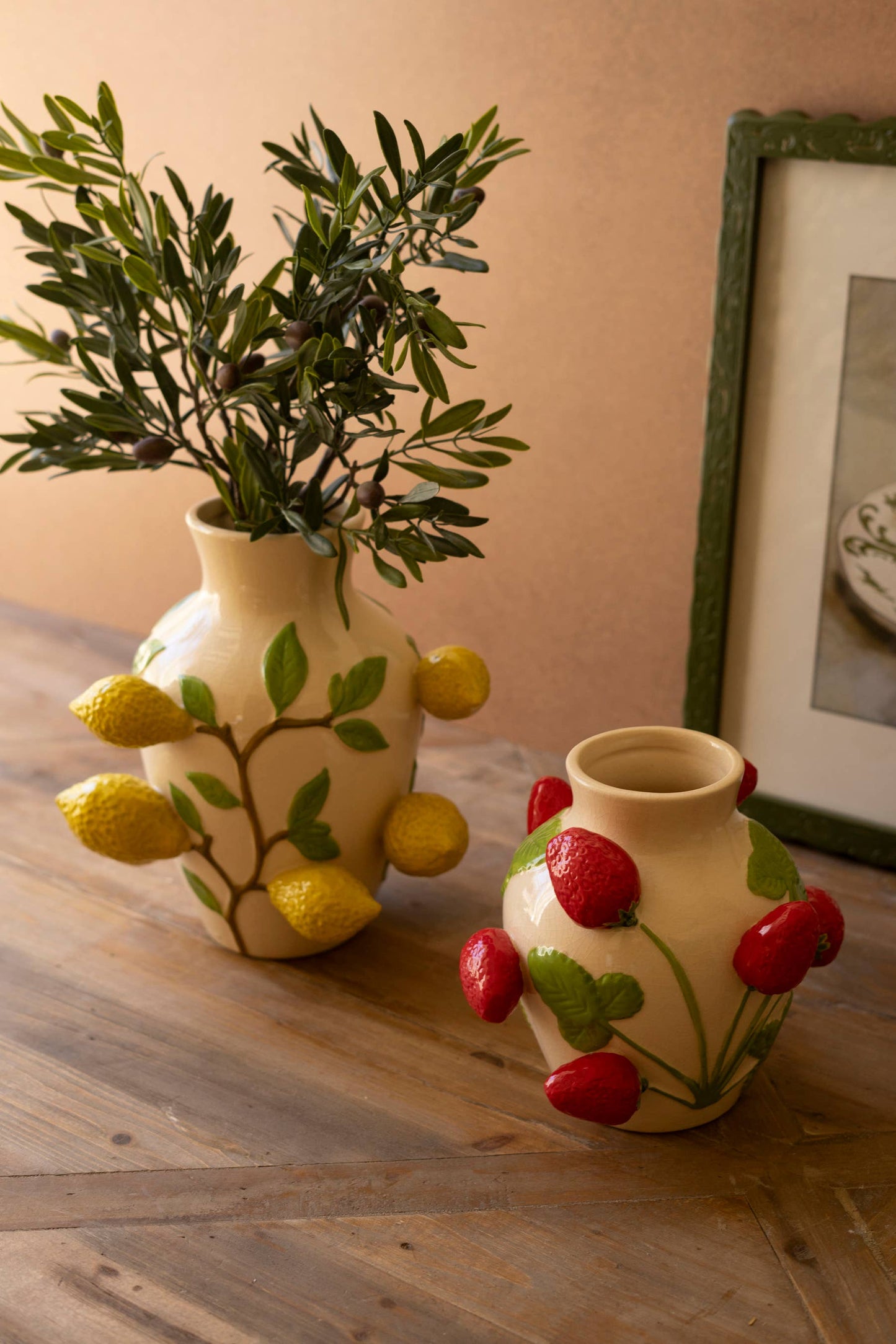 Ceramic Vase with 3D Lemons