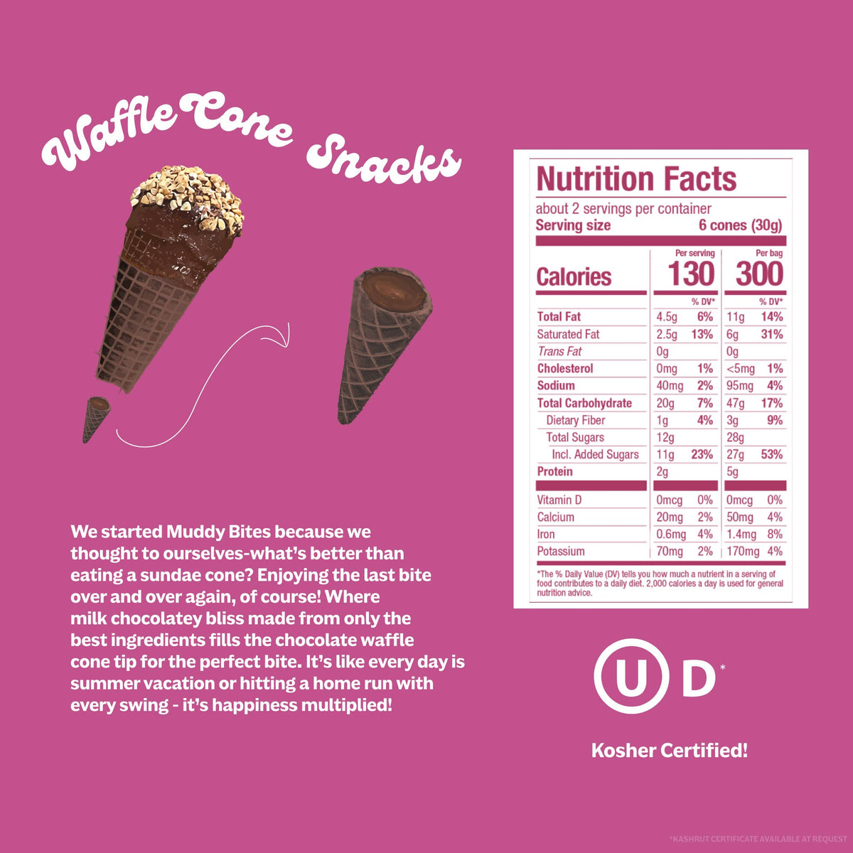 Double Fudge Waffle Cone Muddy Bites