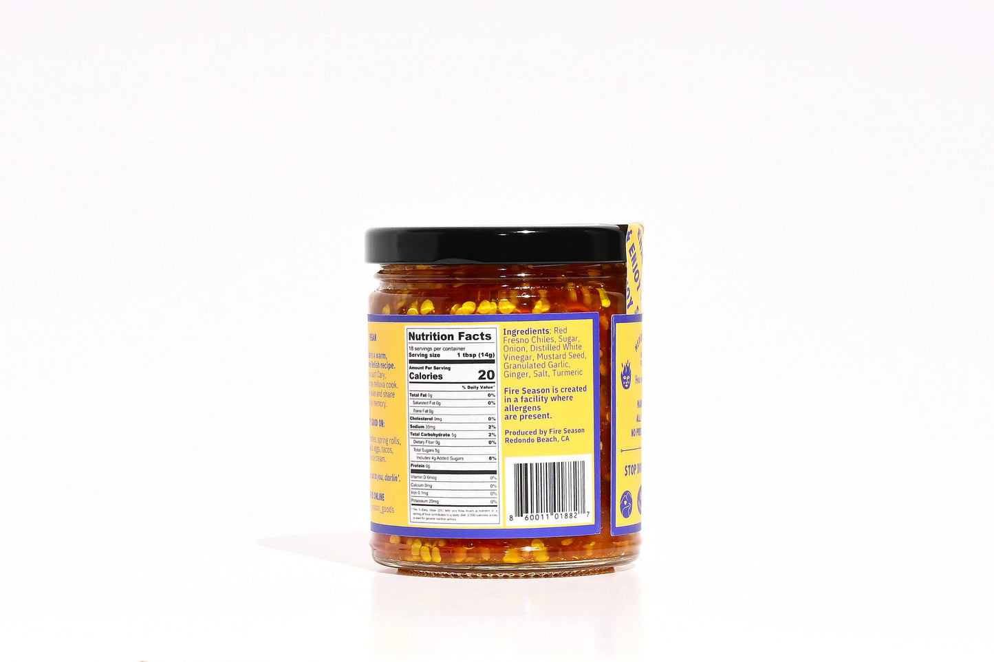 Jar with a label on a white background