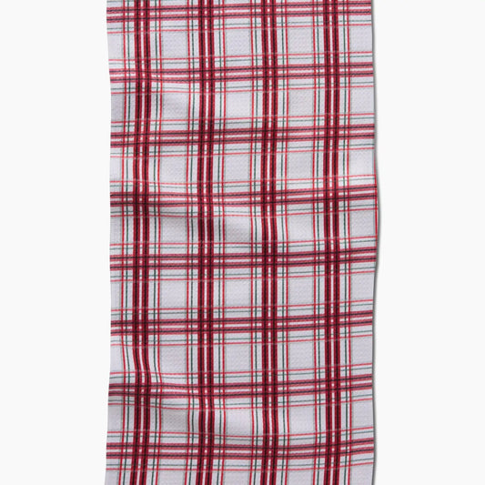 Geometry Bar Towel- Candy Cane Plaid