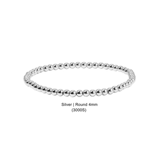 Stretch Beaded Bracelet (Silver Or Gold)