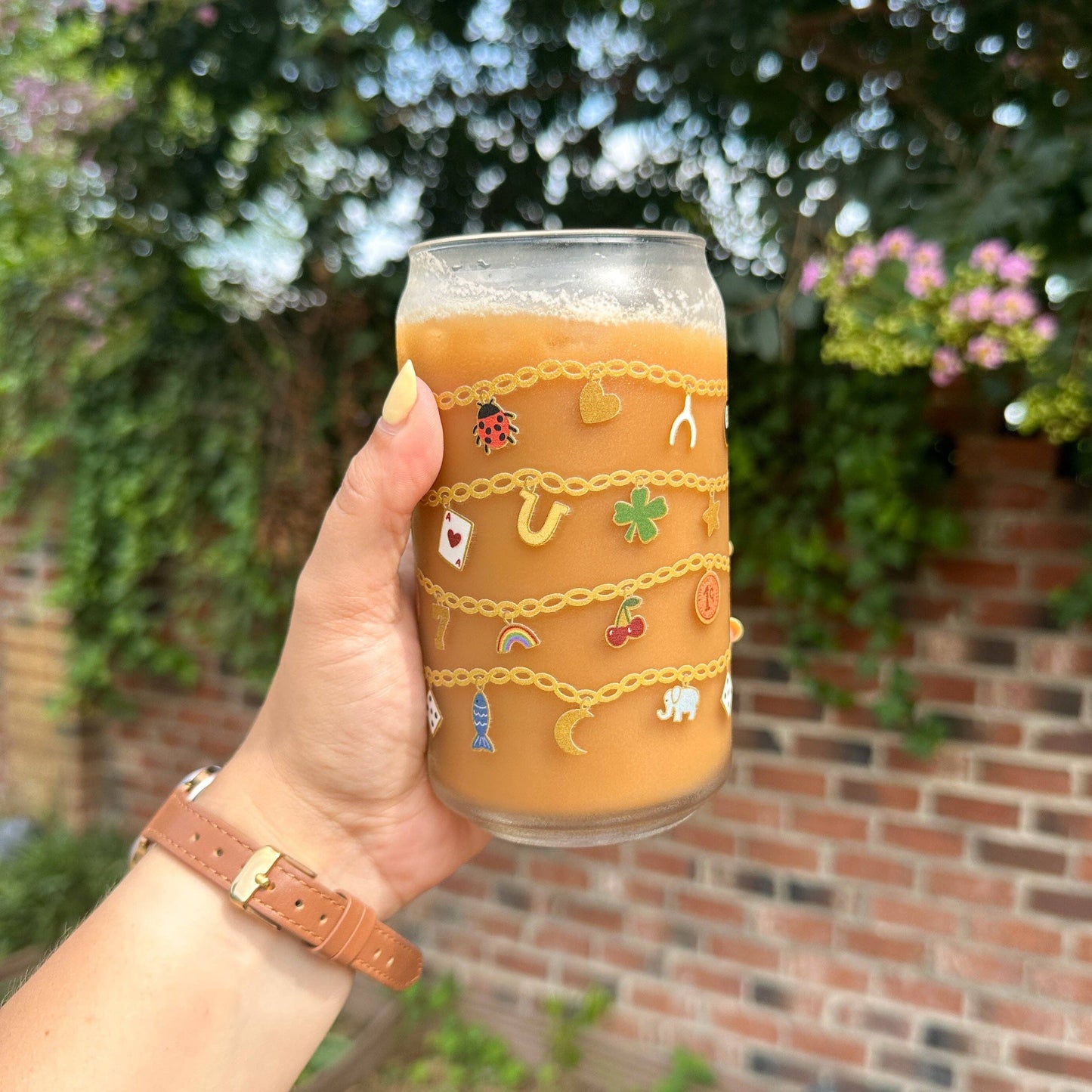 Lucky Charm Bracelet Glass Tumbler