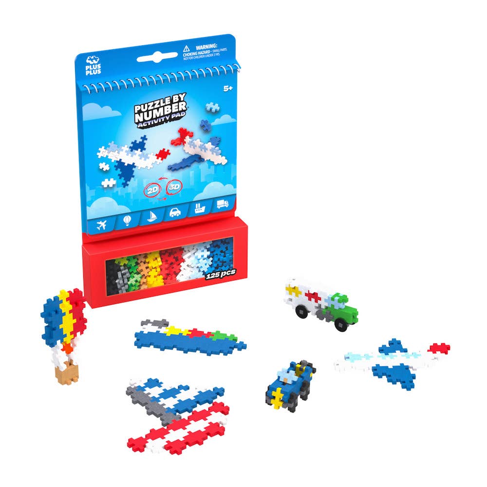 Plus Plus Puzzle By Number Activity Pad - Transportation
