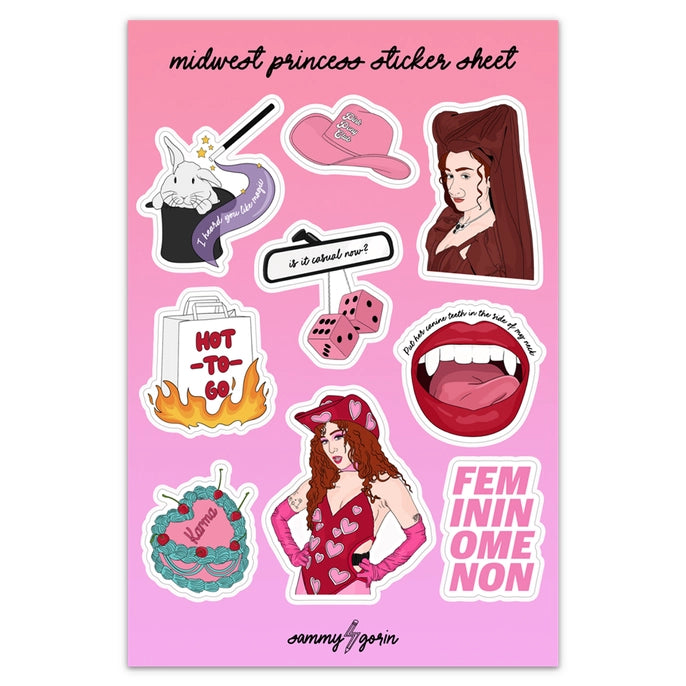 Midwest Princess Chappell Roan Sticker Sheet