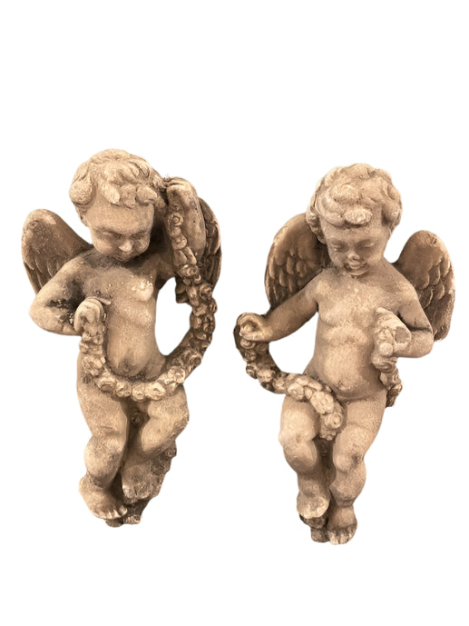 Cherub with Garland Wall Plaque