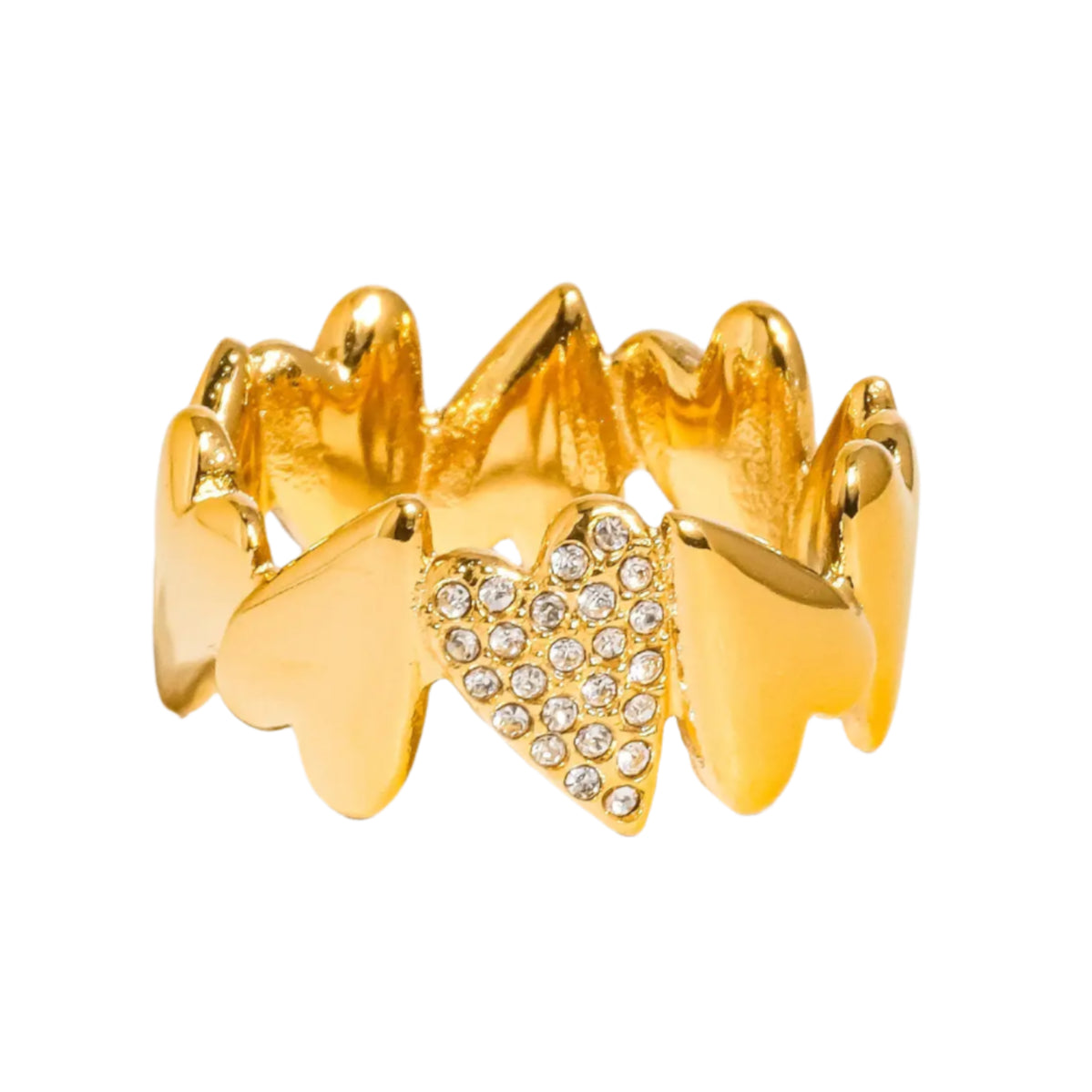 Chloe Gold and Cubic Zirconia Heart Ring