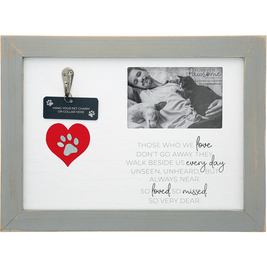 Missed and So Very Dear Collar/Photo Pet Bereavement Frame