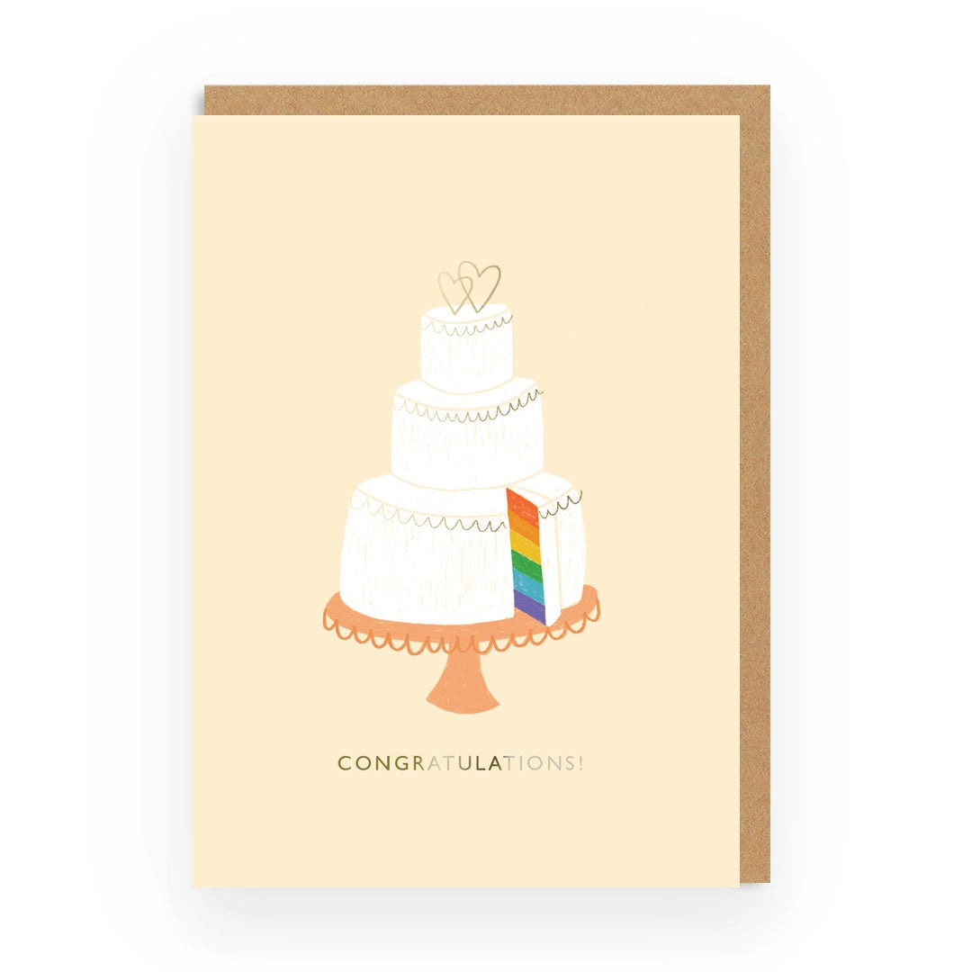 Rainbow Cake Congrats Card