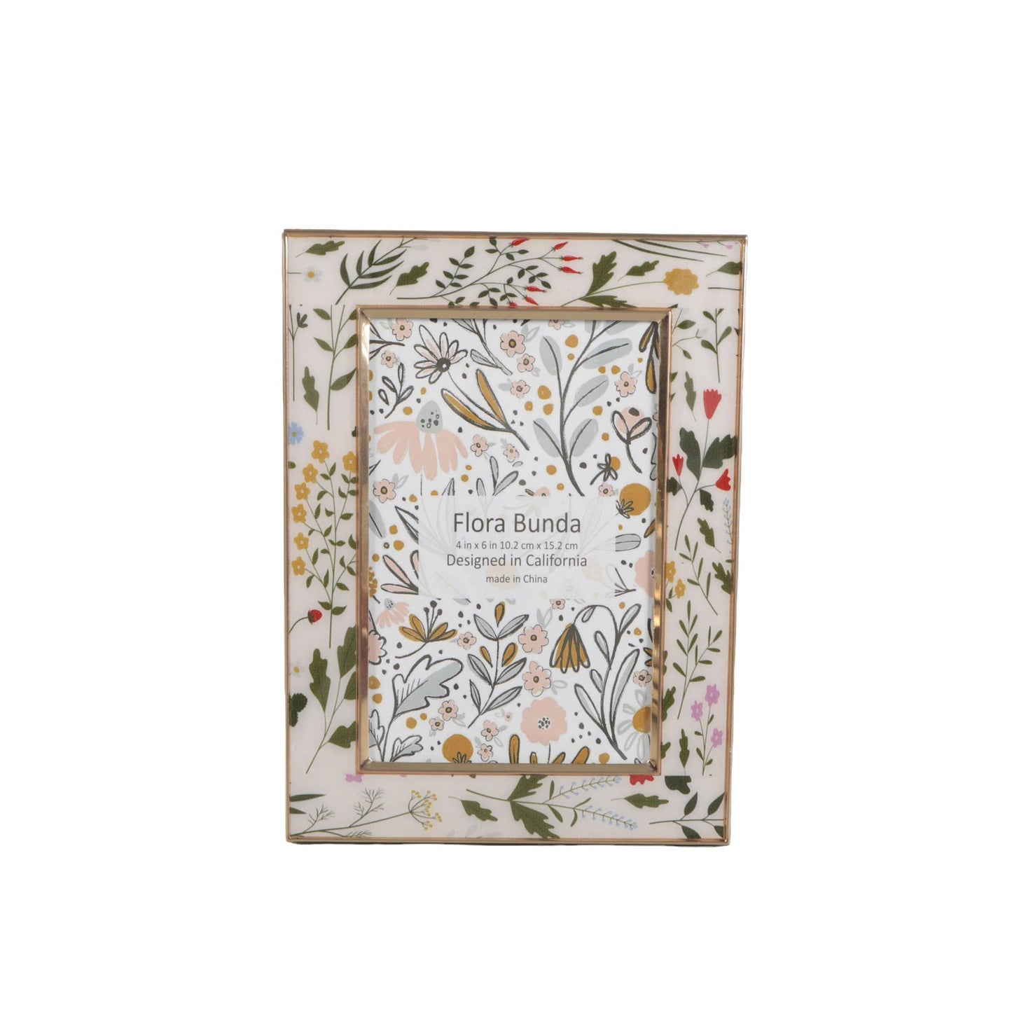 Decorative photo frame with floral design on a white background