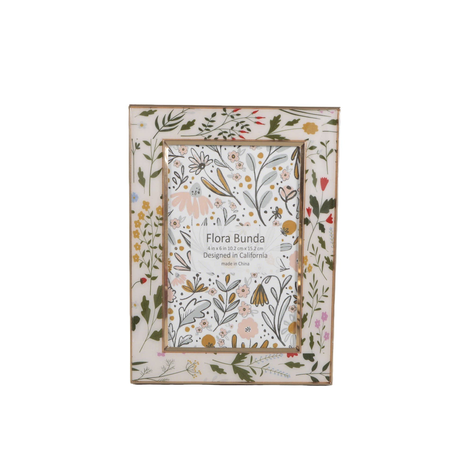 Decorative photo frame with floral design on a white background