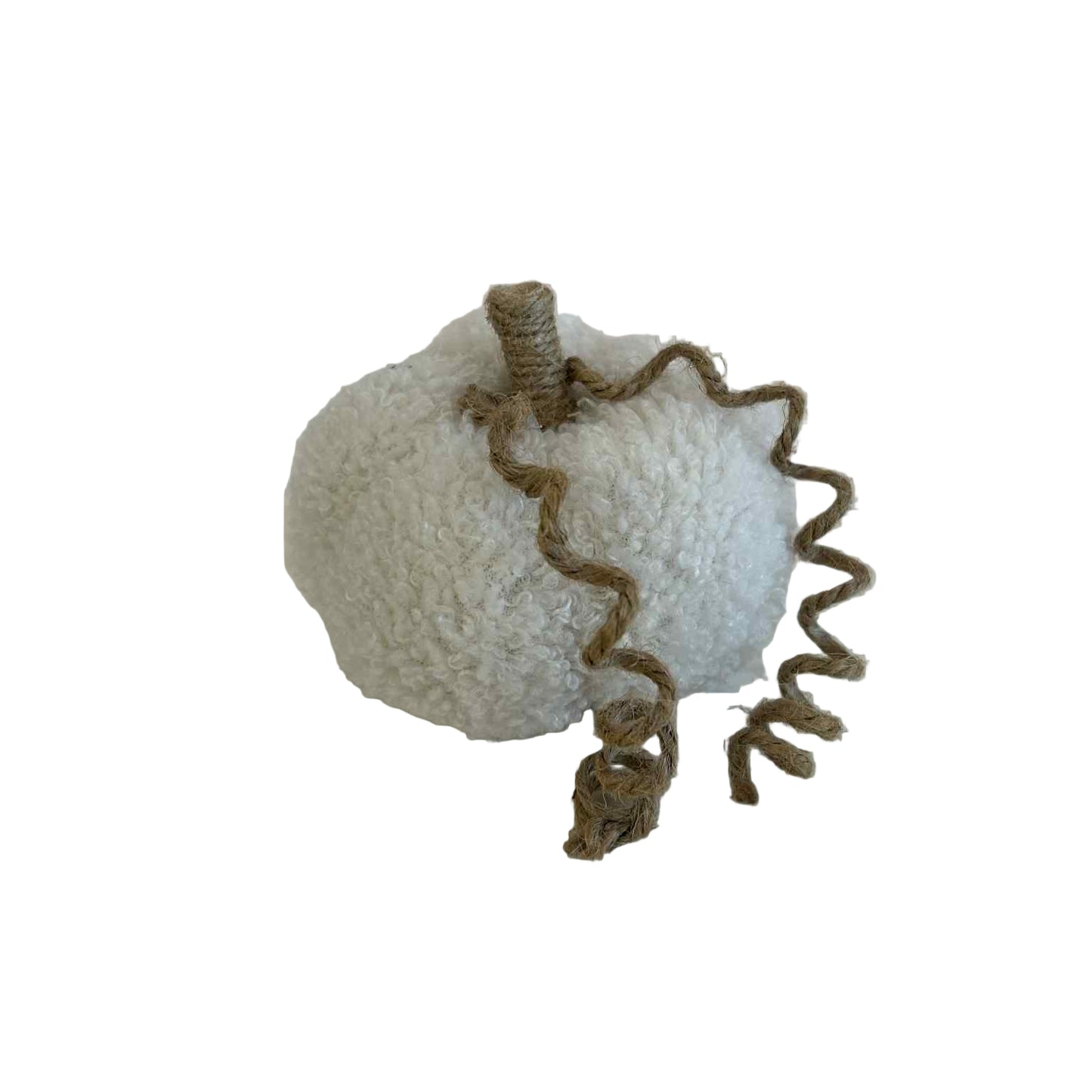 Sherpa Pumpkin With Jute Stem (off white)