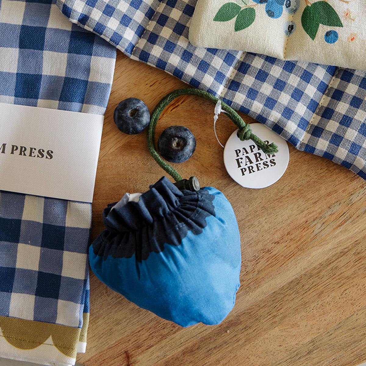 Foldable Market Tote Bag- Blueberry