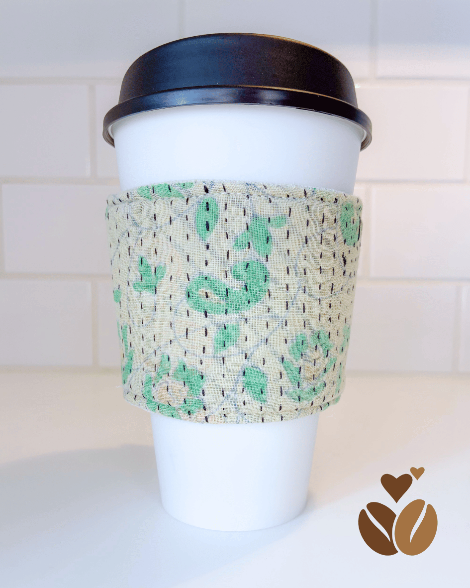 Vintage Kantha Coffee Cozy
