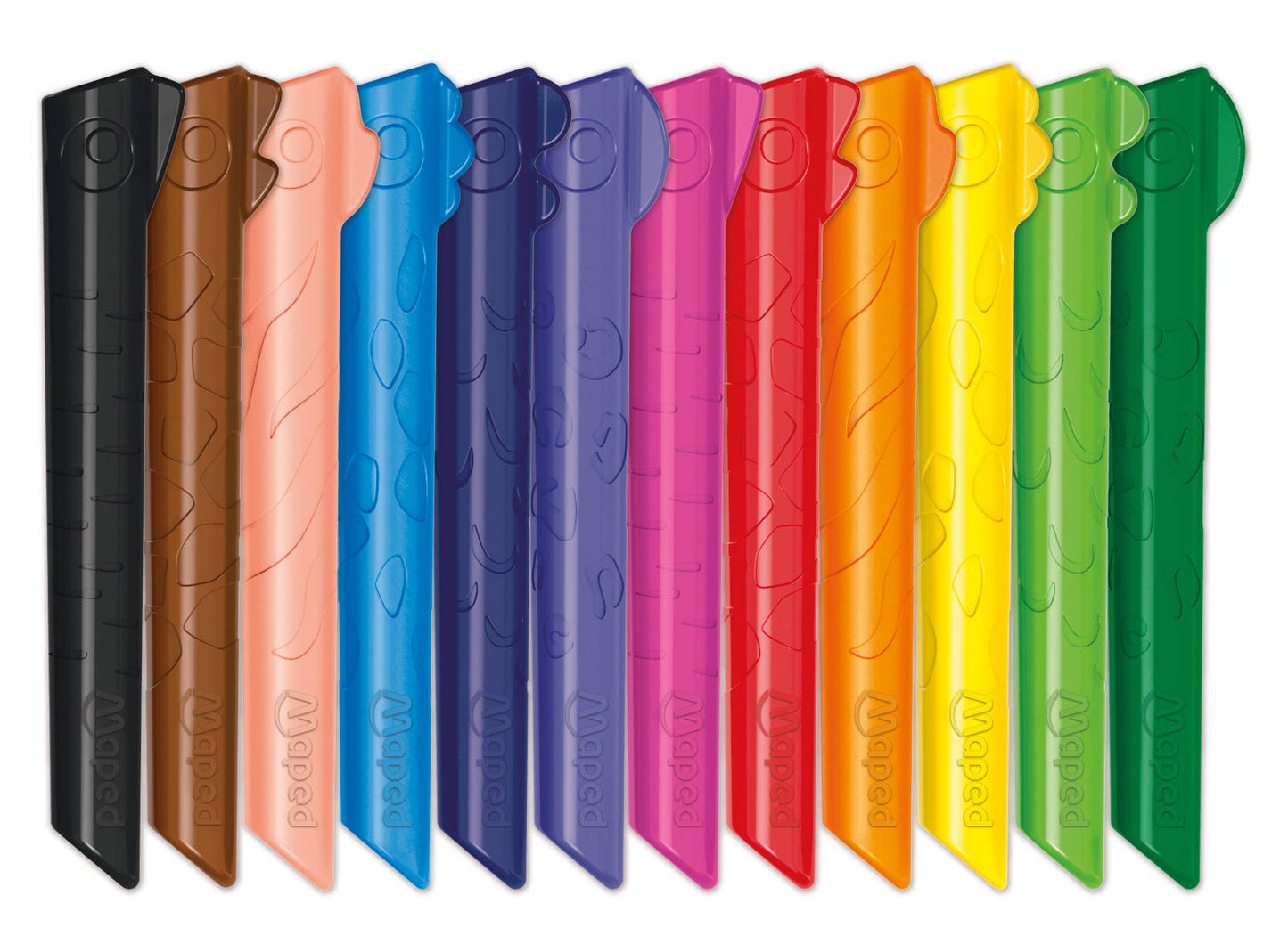 Set of colorful lighter cases in various colors on a white background