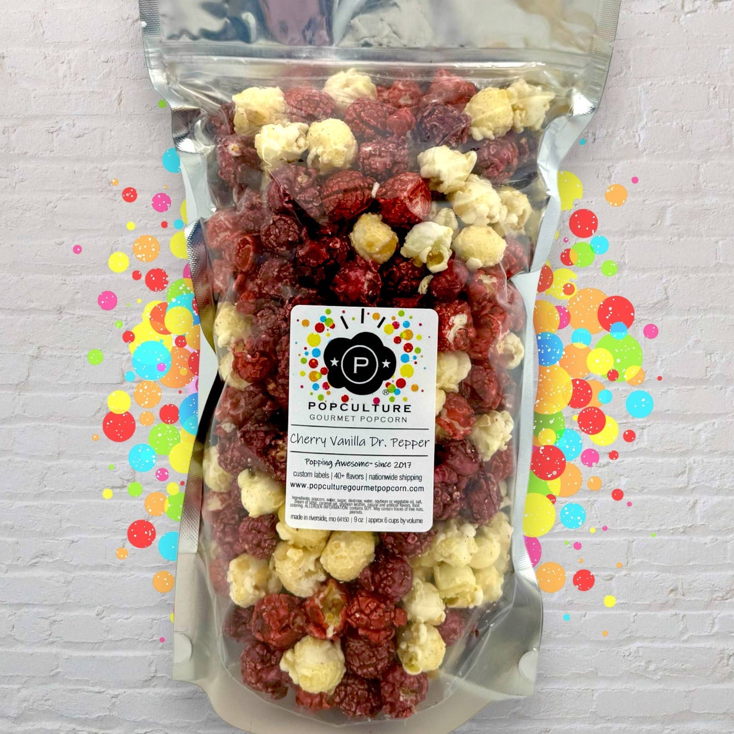 Dr. Pepper with Cherry & Vanilla Popped Popcorn