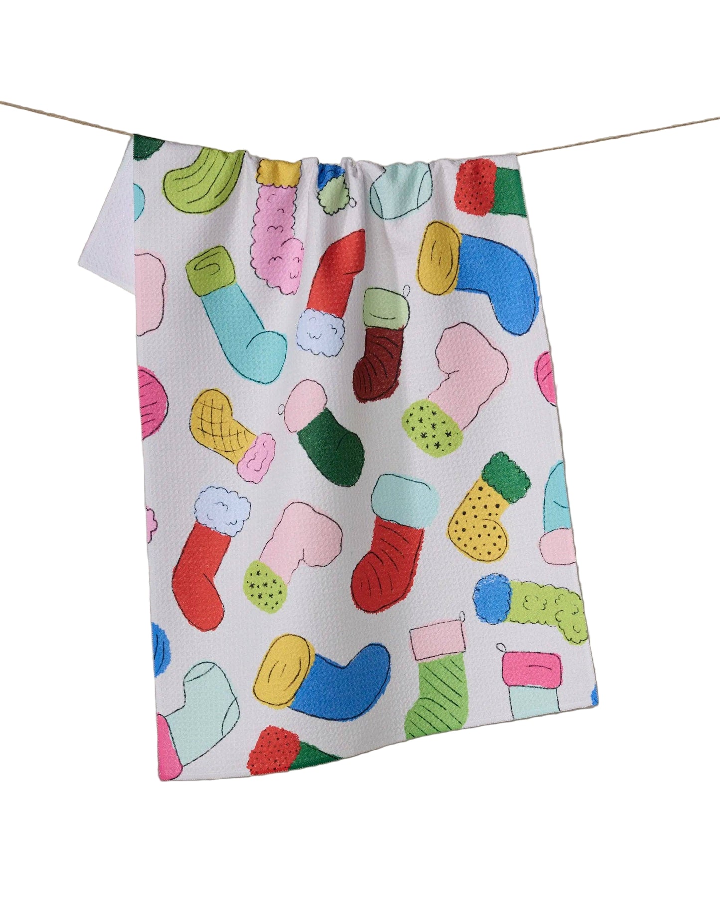 Silly Stockings Geometry Tea Towel