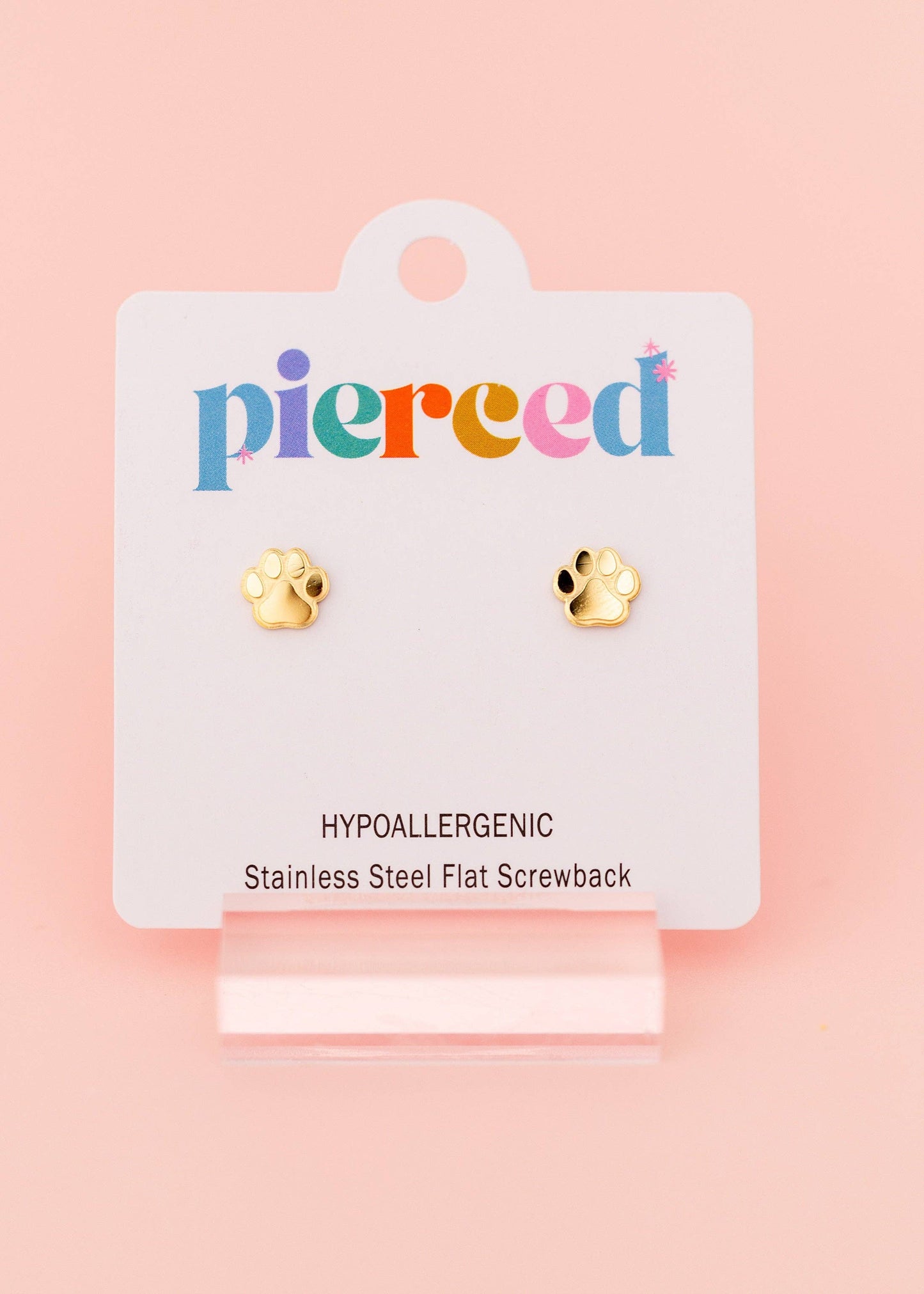 Pierced Co. Flatback Earrings- Paw Print