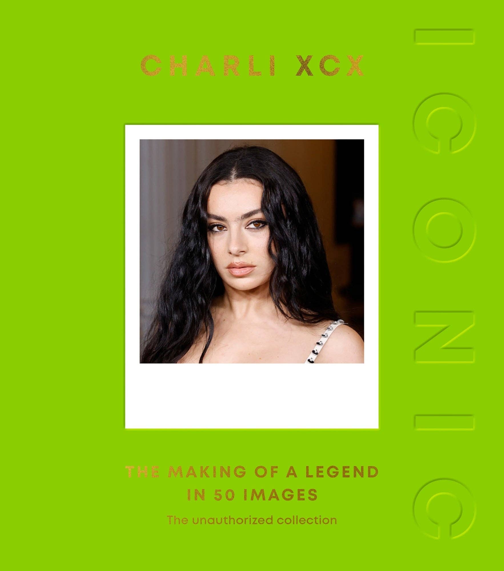 Book cover featuring a photo of a person with text 'Charli XCX' and 'Iconic: The Making of a Legend in 50 Images'.