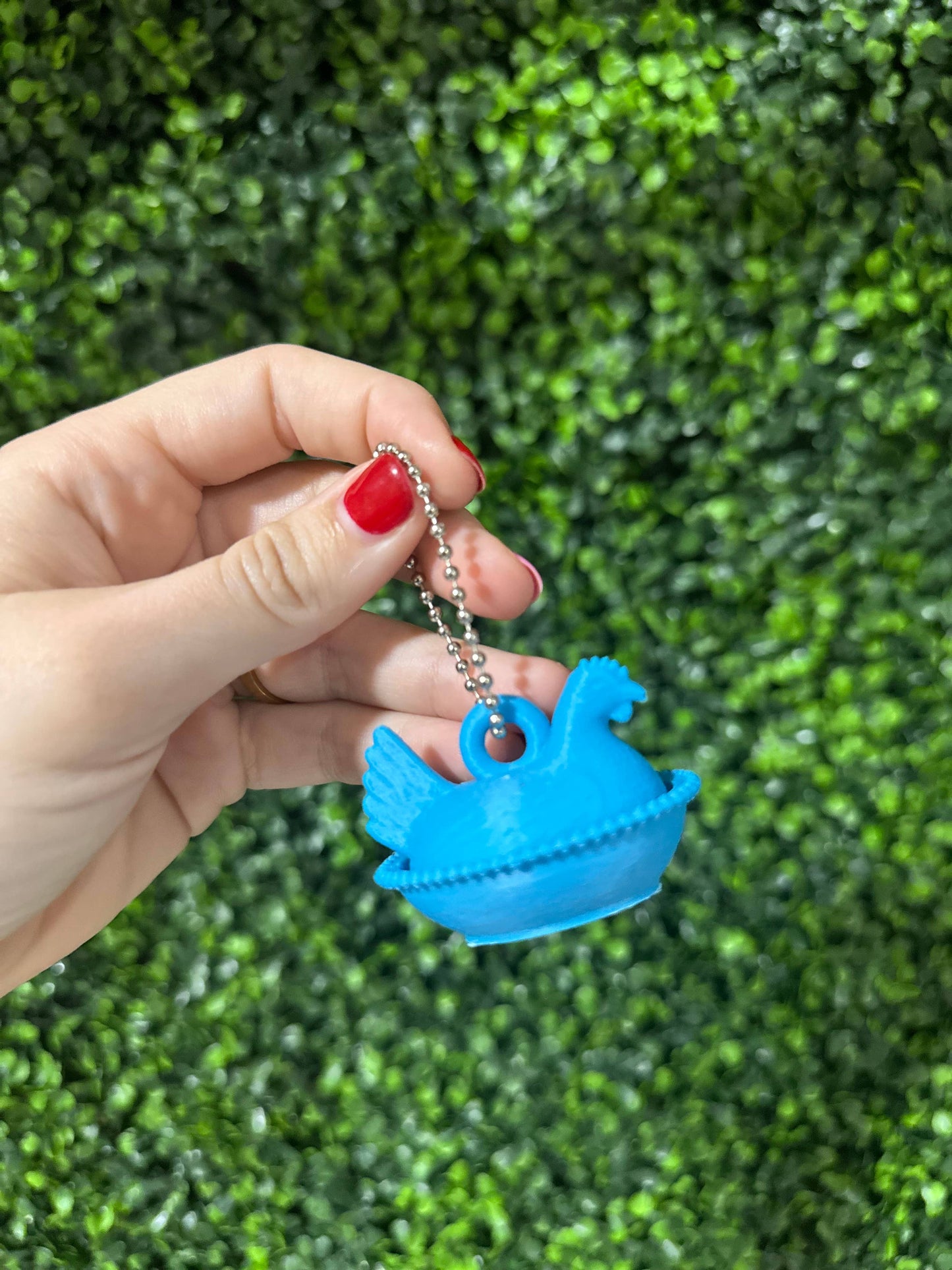 Hen on Nest Keychain - Teal
