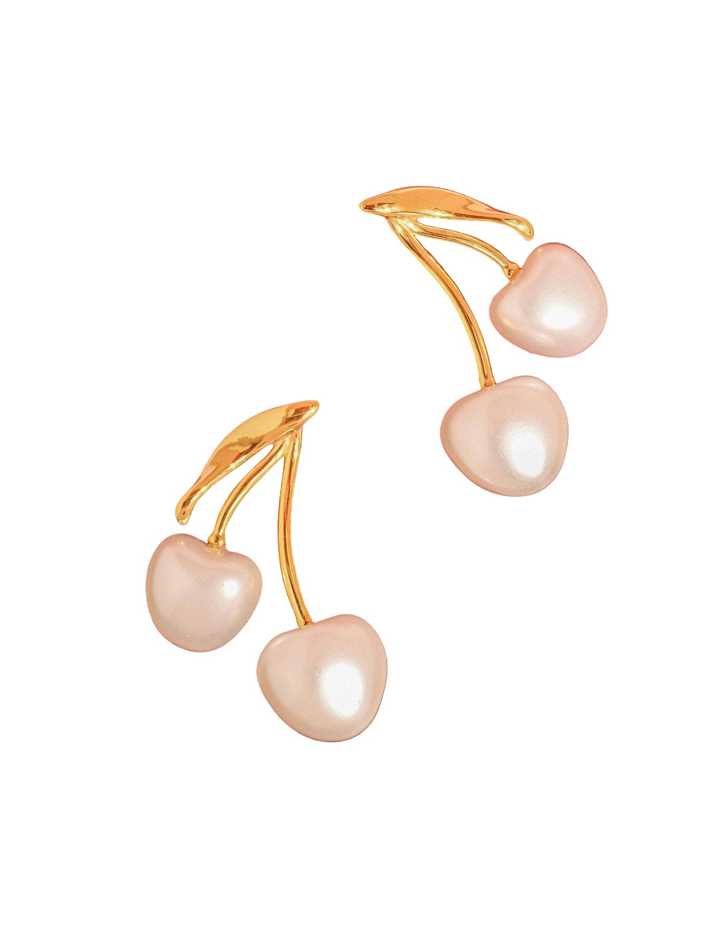 Chérie 18K Gold Non-Tarnish Large Pearl Cherry Earrings