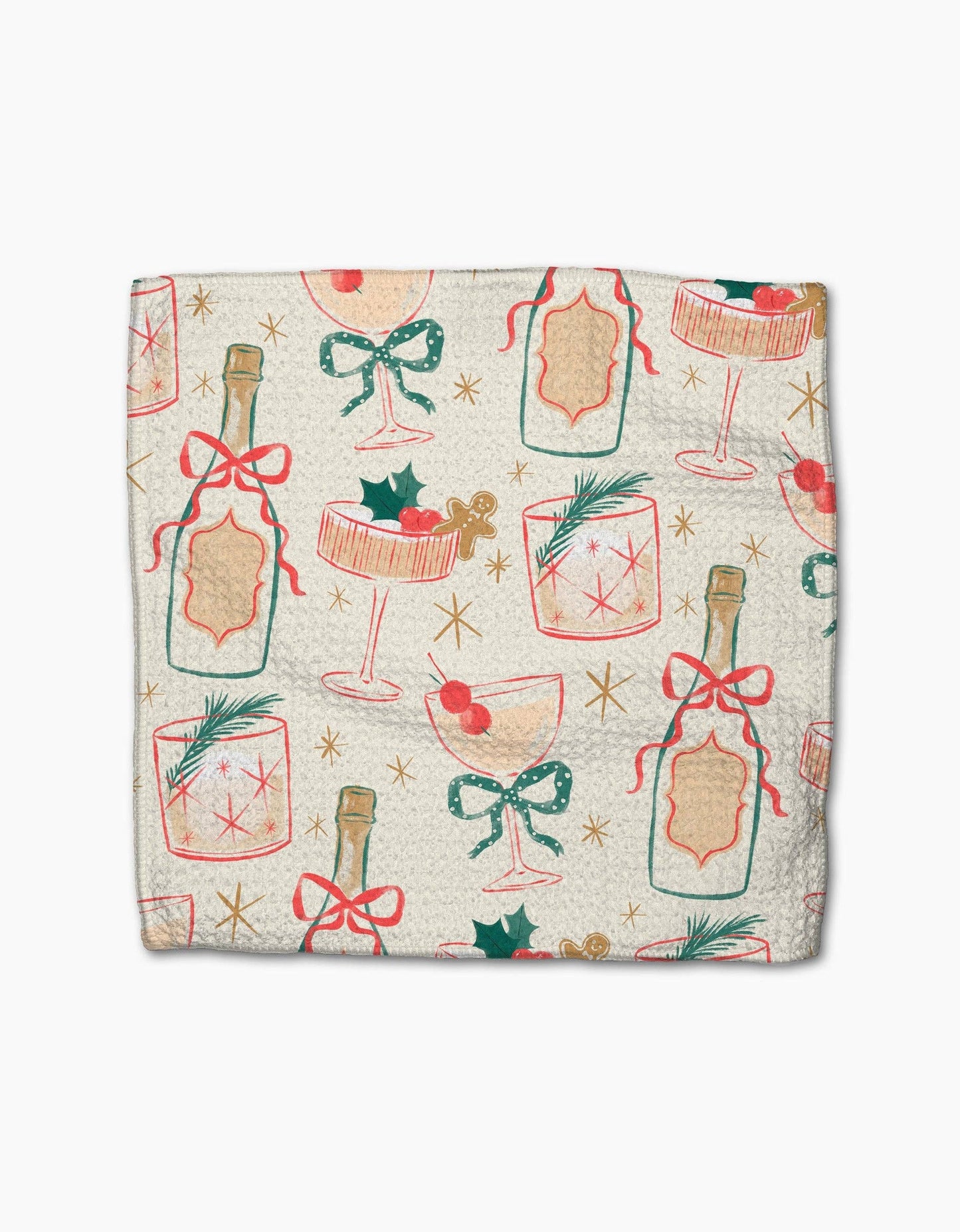 Christmas Cocktails Geometry Dishcloth Set